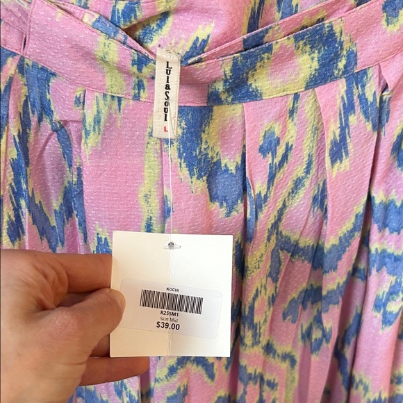 Pink and Blue Patterned Women's Skirt - Picture 6 of 6